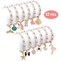 Tacobear 12 Piezas Pulseras Niña Cristal Perlas Pulsera Unicornio Conchas Animales Colgante Pulseras con Dijes Pulseras…